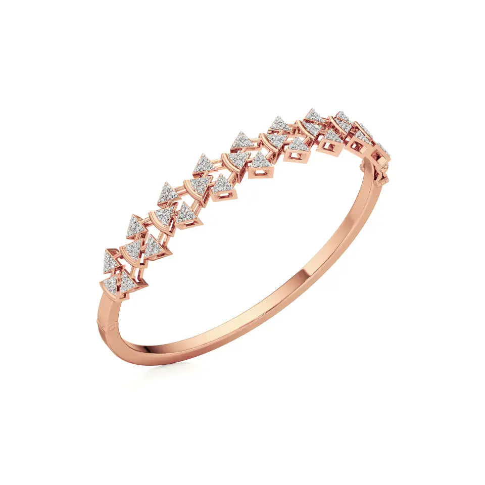 Mode | Elegant Lab Grown Diamonds Triangle Pattern Bangle - Nivara