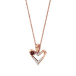 Sneh | Round Lab Grown Diamonds with Round Ruby Accent Heart Pendant - Nivara