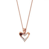 Sneh | Round Lab Grown Diamonds with Round Ruby Accent Heart Pendant - Nivara