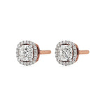 Mira | Cushion Solitaire with Halo Lab-Grown Diamond Studs - Nivara