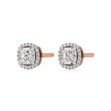 Mira | Cushion Solitaire with Halo Lab-Grown Diamond Studs - Nivara