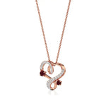 Sneh | Ruby & Round Lab Grown Diamonds Heart Pendant - Nivara