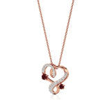 Sneh | Ruby & Round Lab Grown Diamonds Heart Pendant - Nivara