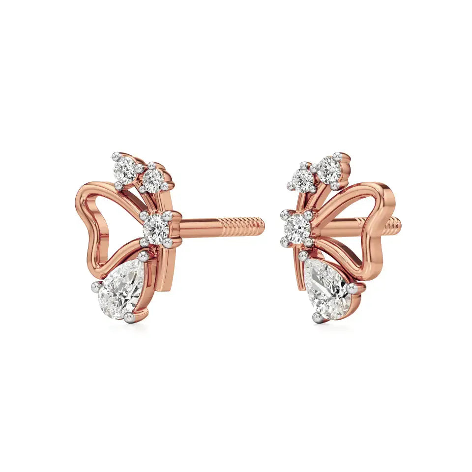 Vanya | Pear & Round Lab-Grown Diamonds Butterfly Studs - Nivara
