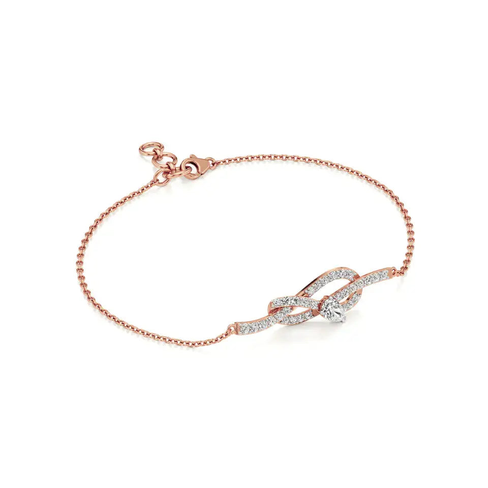 Mode | Pear & Round Lab Grown Diamonds Swirl Design Chain Bracelet - Nivara