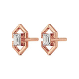 Mode | Emerald Solitaire Lab-Grown Diamond Studs - Nivara