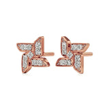 Flora | Round Lab-Grown Diamonds on Floral Design Studs - Nivara