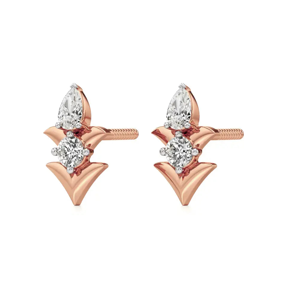 Mode | Round and Pear Duo Lab-Grown Diamond Studs - Nivara
