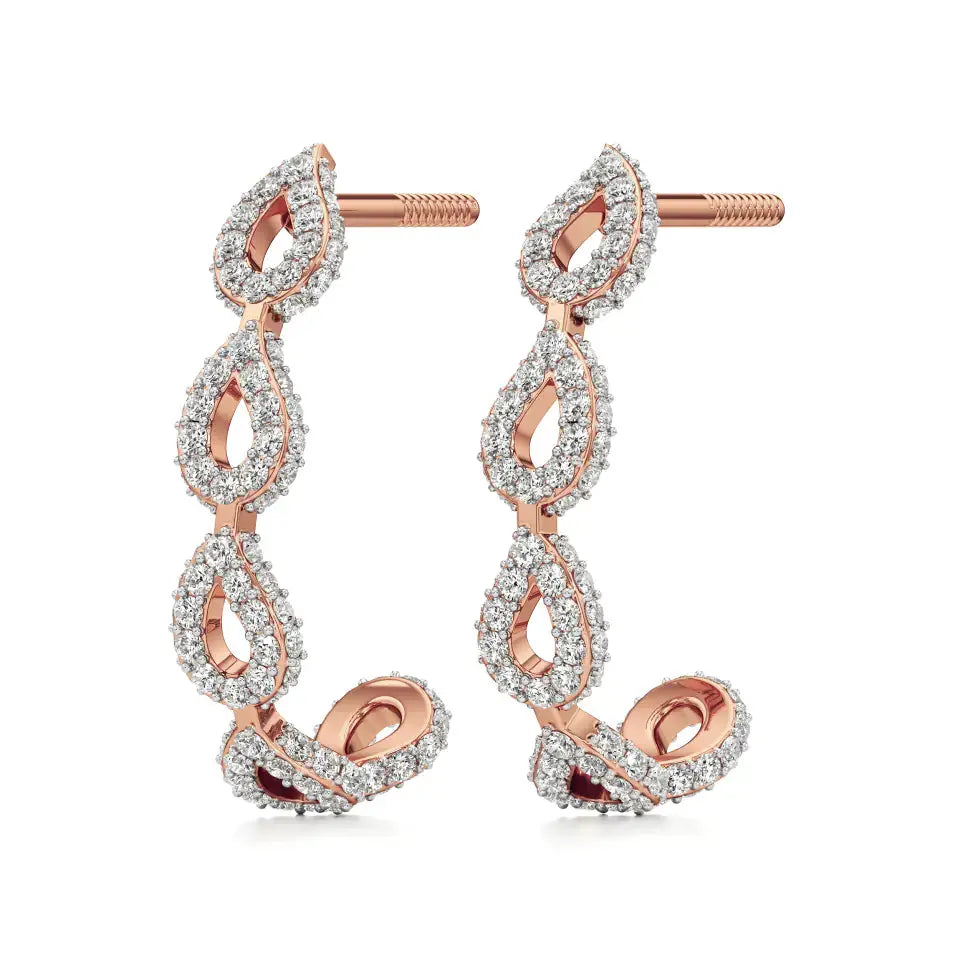 Jess | Round Lab-Grown Diamonds J-Shaped Hoops - Nivara