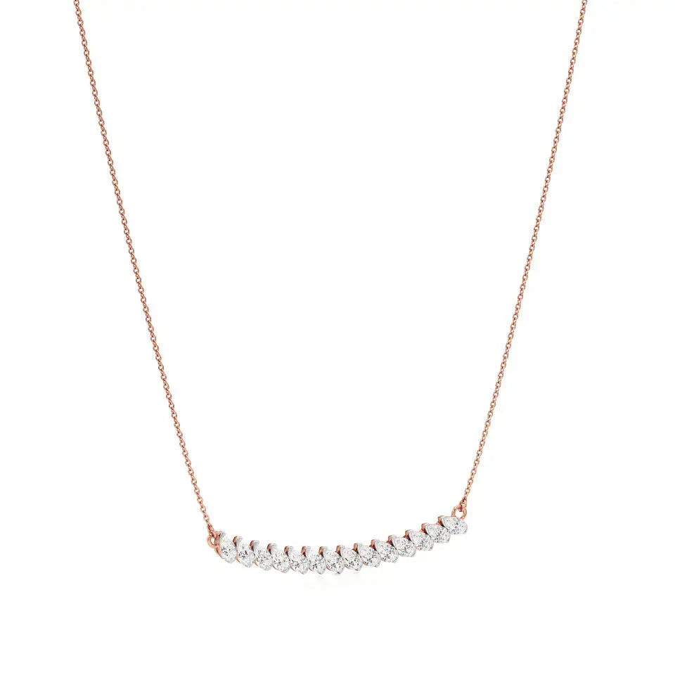 Noor | Pear Lab Grown Diamonds Bar Necklace - Nivara
