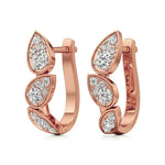 Vanya | Round Lab-Grown Diamonds Leaf Designed Hoopds - Nivara