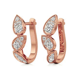 Vanya | Round Lab-Grown Diamonds Leaf Designed Hoopds - Nivara