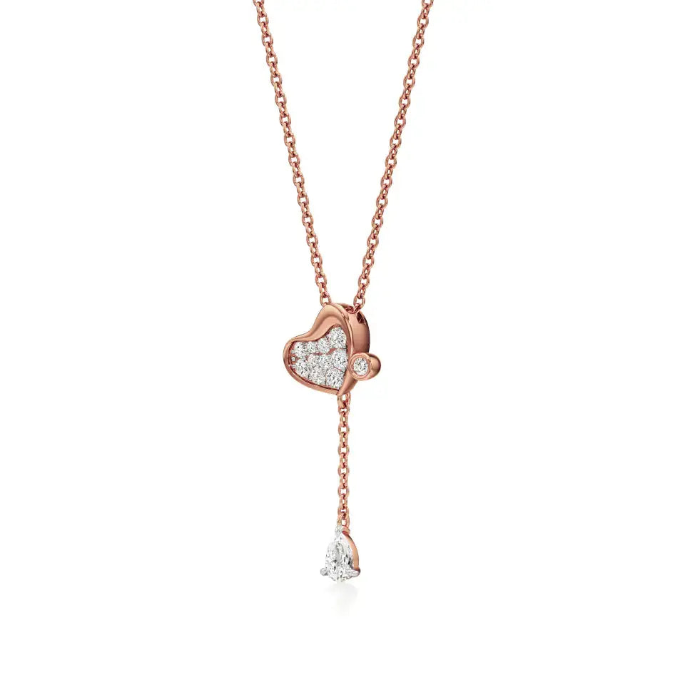 Sneh | Pear & Round Lab Grown Diamonds Tear Drop Pendant - Nivara