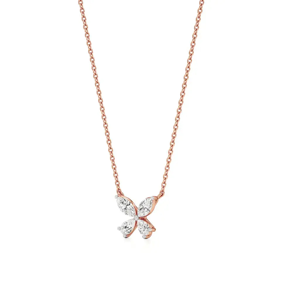Vanya | Marquise & Pear Lab Grown Diamonds Butterfly Pendant - Nivara