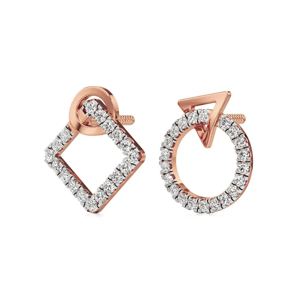 Mode | Round Lab-Grown Diamonds Halo Earrings - Nivara