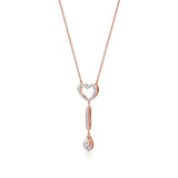 Sneh | Pear & Round Lab Grown Diamonds Heart & Tear Drop Necklace