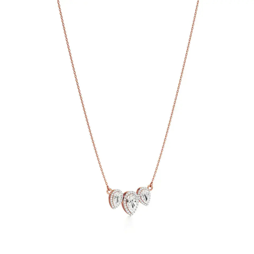 Elina | Pear Lab Grown Diamond with Halo Pendant - Nivara