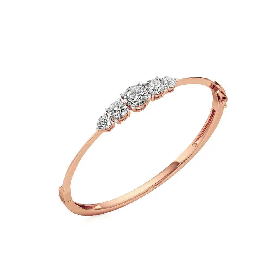 Noor | Classic Five Lab Grown Diamonds Oval Bangle - Nivara