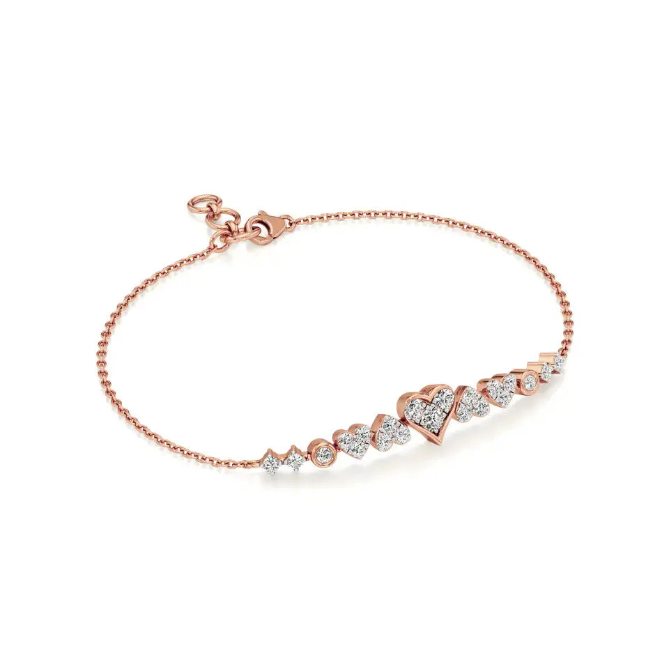Sneh | Classic Heart Motif Daily Wear Chain Bracelet - Nivara