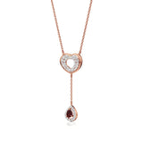 Sneh | Pear-Cut Ruby & Round Lab Grown Diamonds Necklace