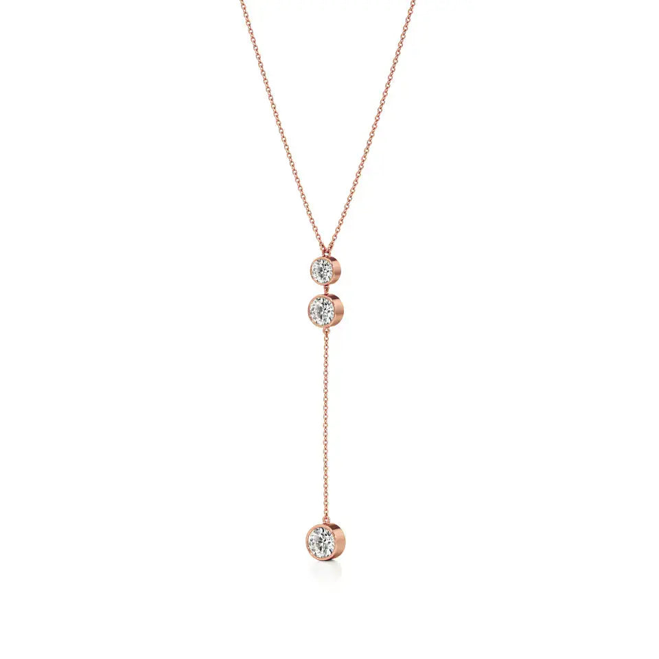 Amora | Round Lab Grown Diamond Bezel Setting Necklace - Nivara