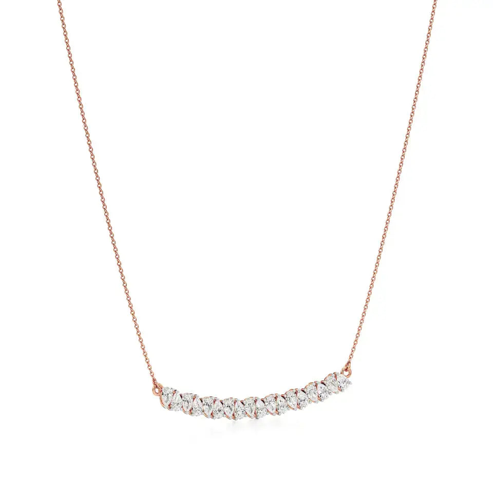 Noor | Pear Lab Grown Diamonds Bar Necklace - Nivara