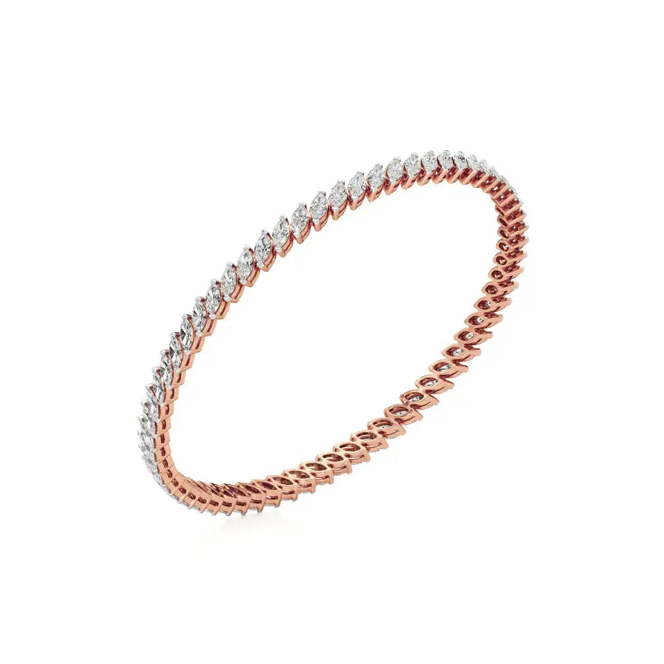 Ishar | Classic Marquise Lab Grown Diamonds Tennis Bangle - Nivara