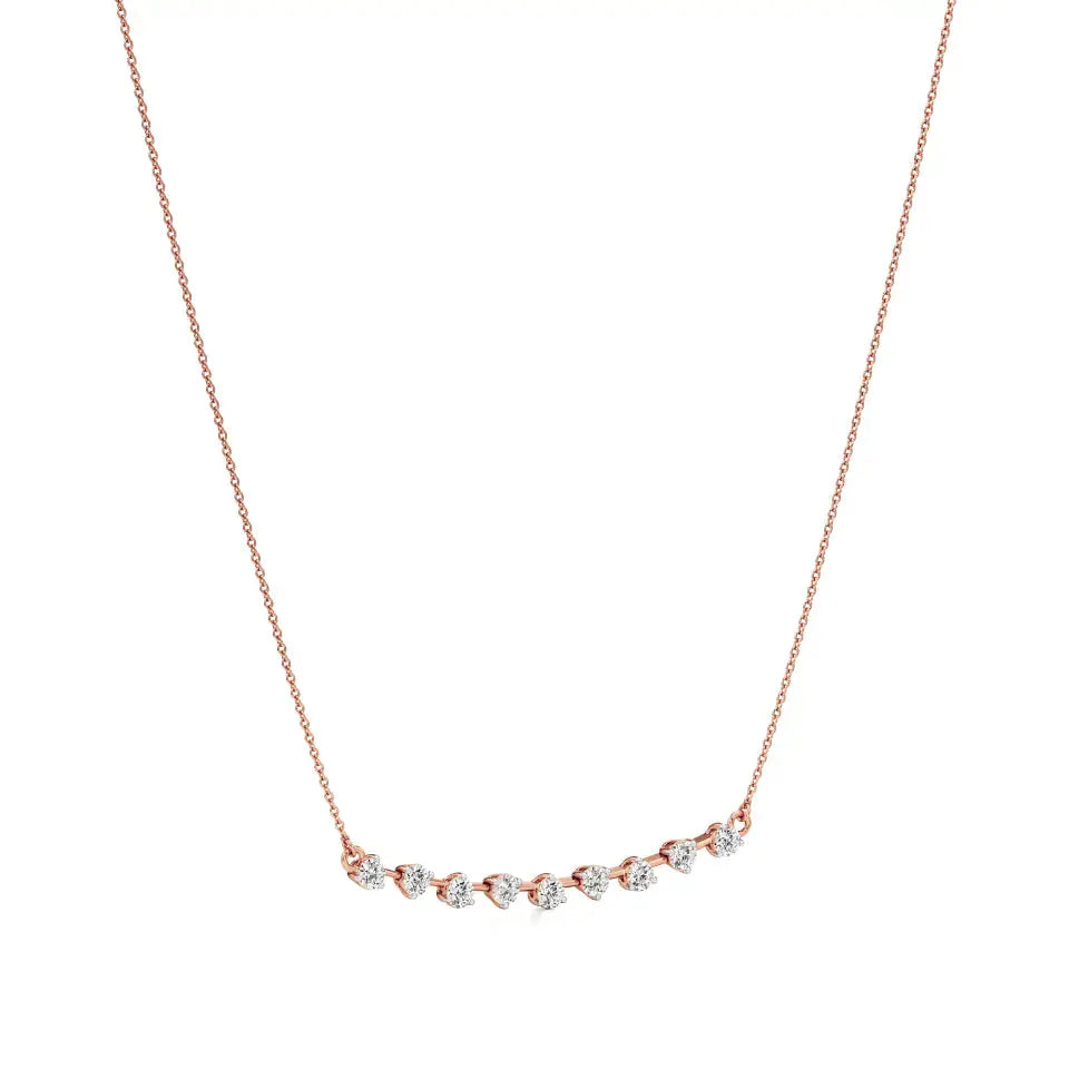 Noor | Round Lab Grown Diamonds Bar Necklace - Nivara