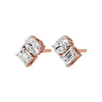 Toi et Moi | Oval & Emerald Lab-Grown Diamond Stud Earrings - Nivara