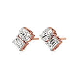 Toi et Moi | Oval & Emerald Lab-Grown Diamond Stud Earrings - Nivara