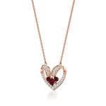 Sneh | Ruby & Lab Grown Diamonds Heart Pendant - Nivara