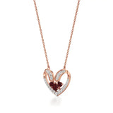 Sneh | Ruby & Lab Grown Diamonds Heart Pendant - Nivara