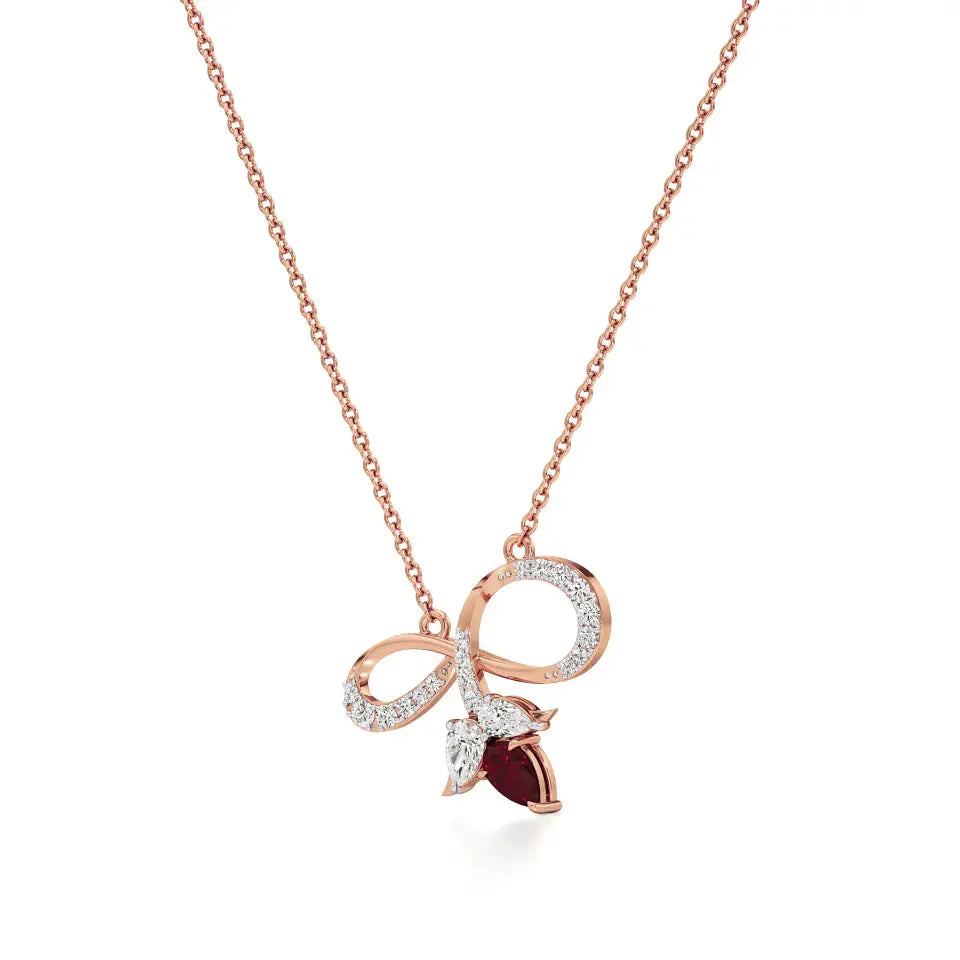 Foreva | Classic Ruby & Diamond Infinity Pendant - Nivara