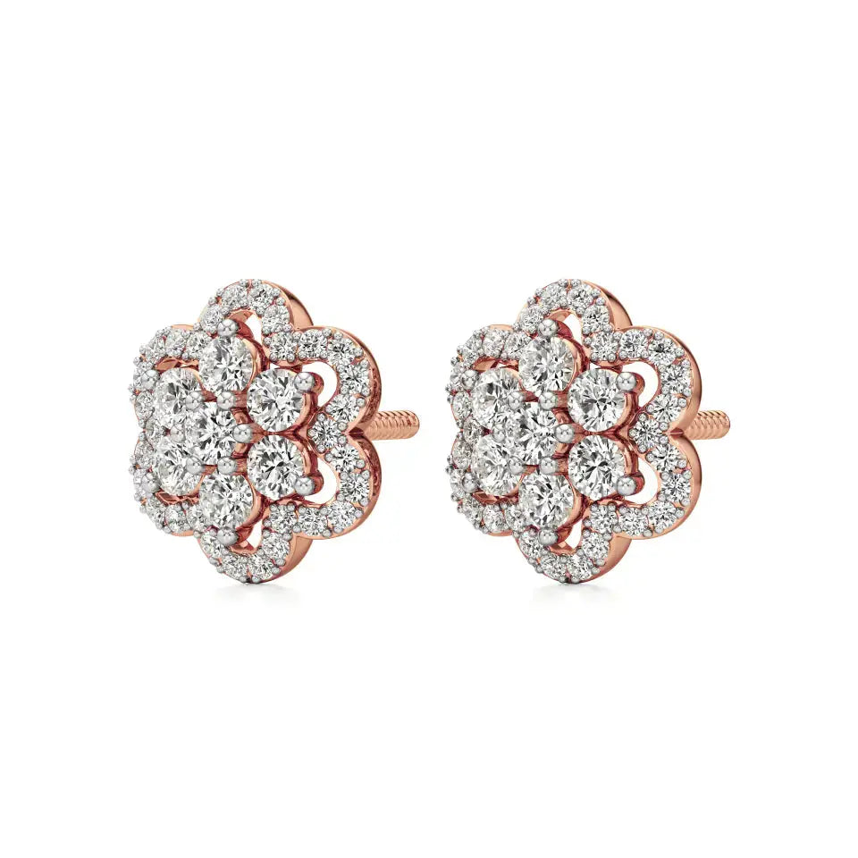 Flora | Round Lab-Grown Diamond Studs - Nivara