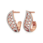 Jess | Round Lab-Grown Diamonds J-Shaped Hoops - Nivara