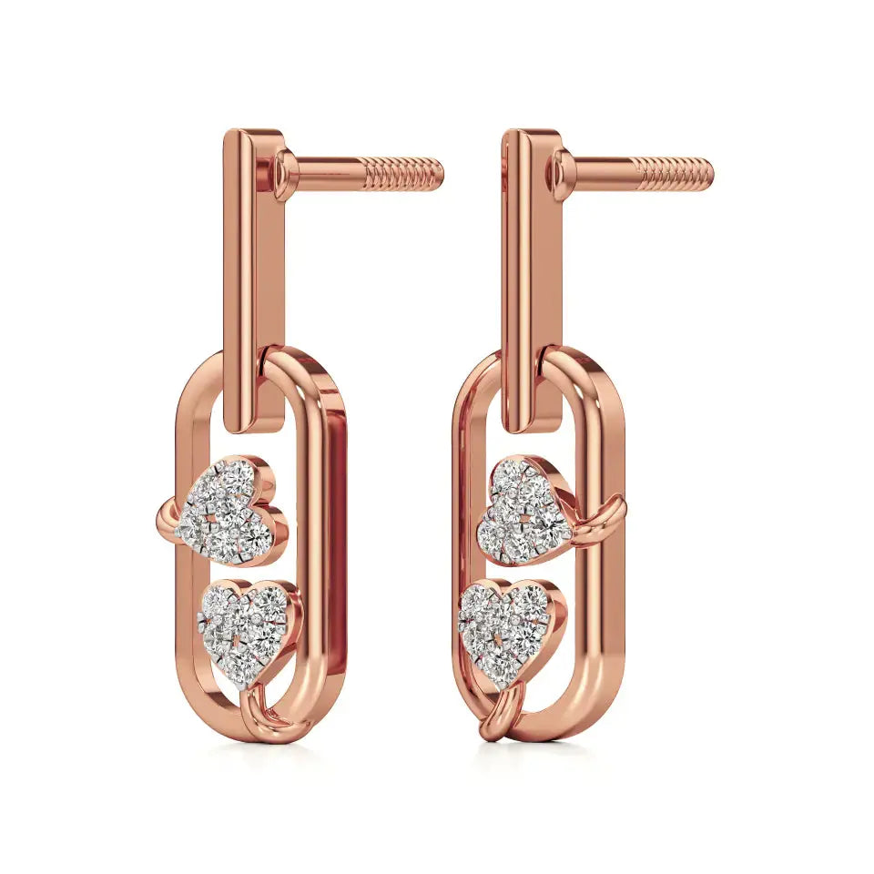 Sneh | Round Lab-Grown Diamonds Clustered Drop Earrings - Nivara