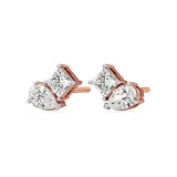 Toi et Moi | Pear & Princess Lab-Grown Diamond Stud Earrings - Nivara