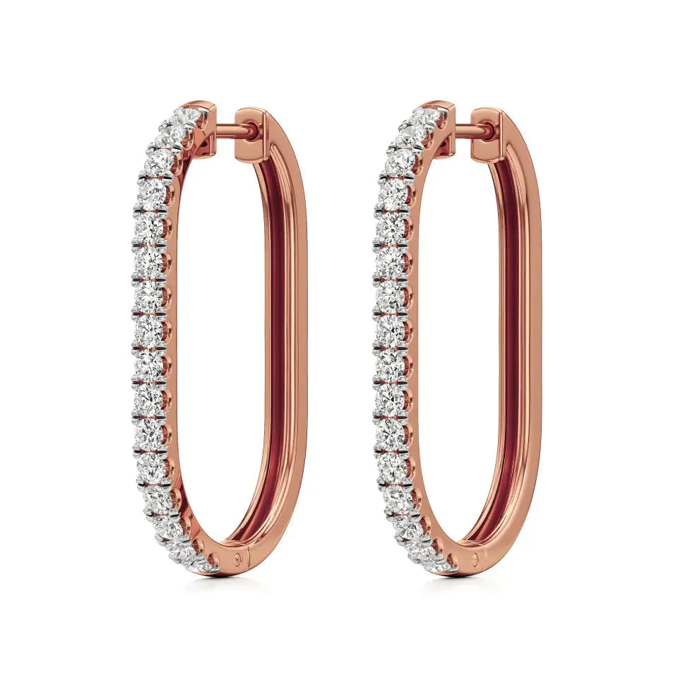 Mode | Round Lab-Grown Diamond Sleek Hoop Earrings - Nivara