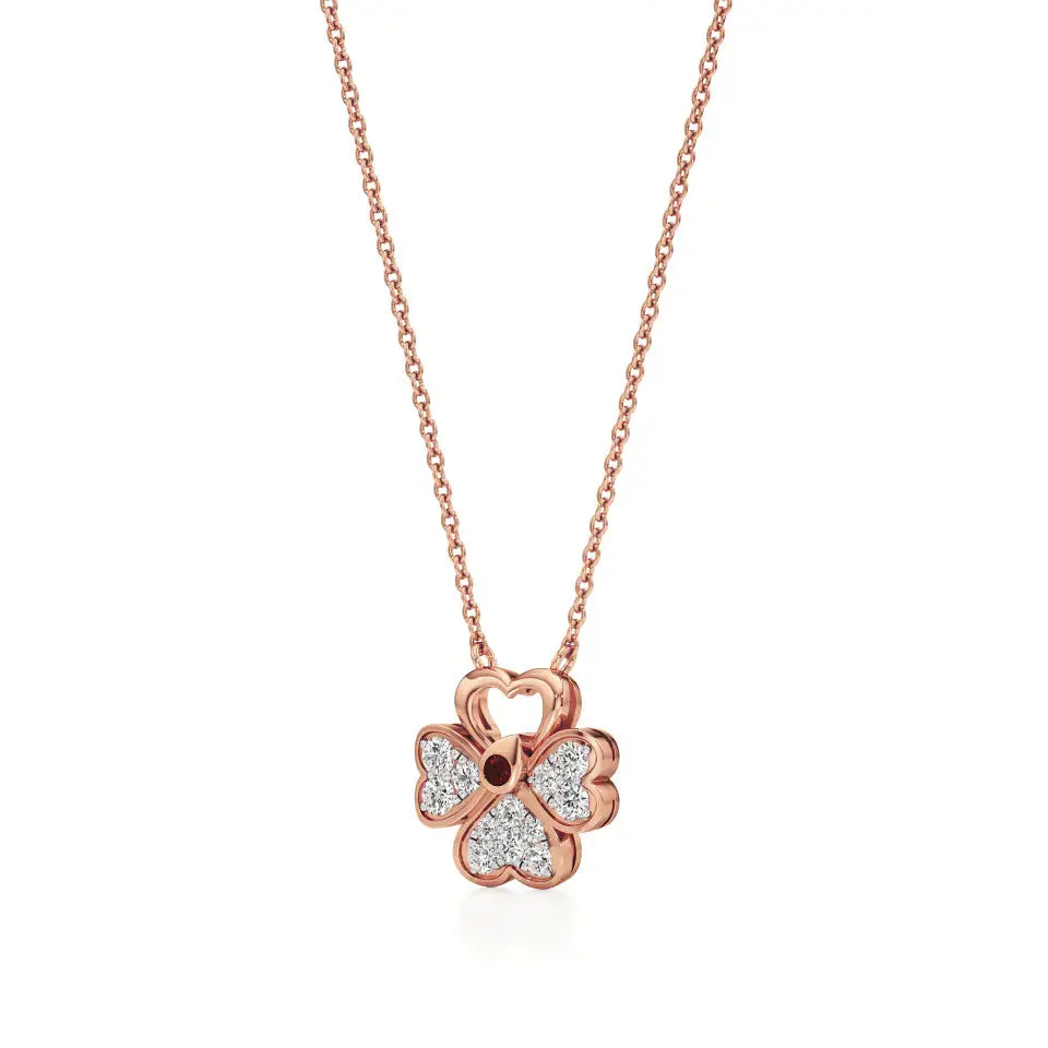 Flora | Floral Design with Center Ruby  Pendant - Nivara
