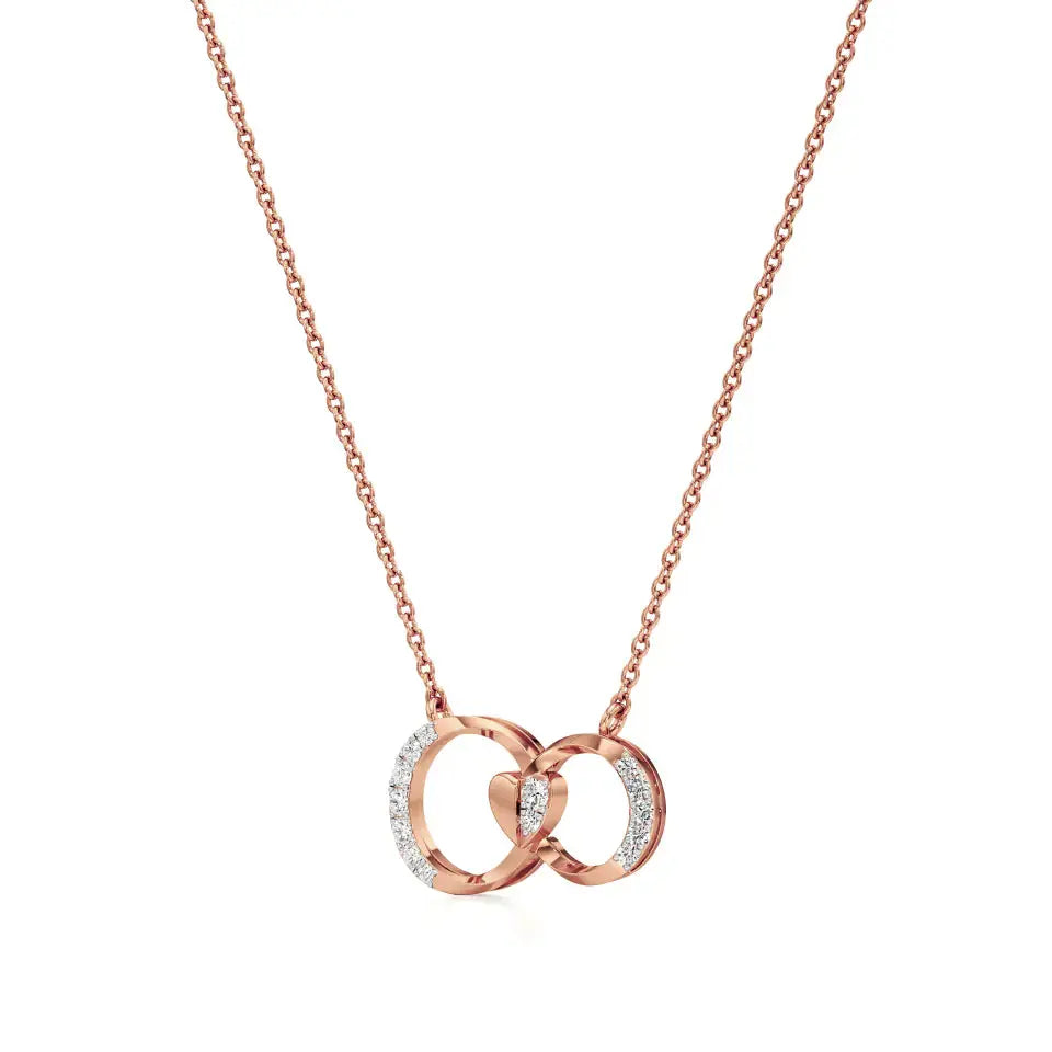 Sneh | Round Lab Grown Diamonds Loop Heart Pendant - Nivara