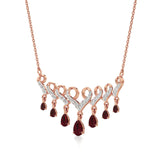 Anek | Round Lab Grown Diamonds & Pear-Cut Rubies Pendant