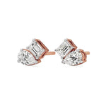 Toi et Moi | Pear & Emerald Lab-Grown Diamond Stud Earrings - Nivara