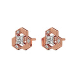 Mode | Round Solitaire Stud with Side Round Diamonds - Nivara