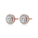 Mira | Round Solitaire Lab-Grown Diamond with Halo Studs - Nivara