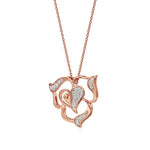 Sneh | Round Lab Grown Diamonds Heart & Petals Pendant - Nivara