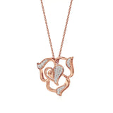 Sneh | Round Lab Grown Diamonds Heart & Petals Pendant - Nivara