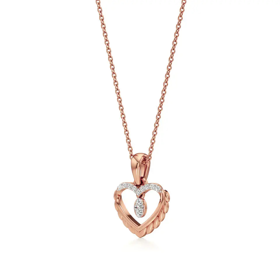 Sneh | Round Lab Grown Diamonds Heart Pendant - Nivara
