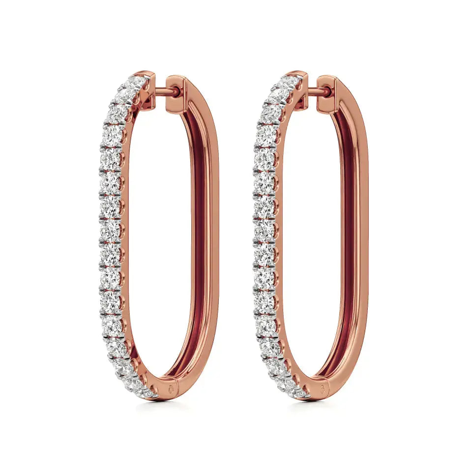 Mode | Round Lab-Grown Diamond Sleek Hoop Earrings - Nivara