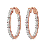 Mode | 32-Round Lab-Grown Diamond Inside-Outside Hoop Earrings - Nivara
