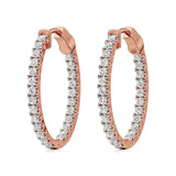 Mode | 32-Round Lab-Grown Diamond Inside-Outside Hoop Earrings - Nivara